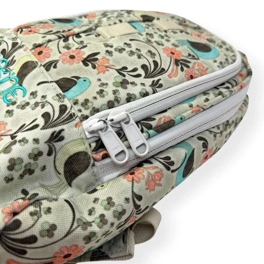 Dakine Cosmo 6.5L Mini Backpack Green Bird Floral Print Travel Bag Embroidered